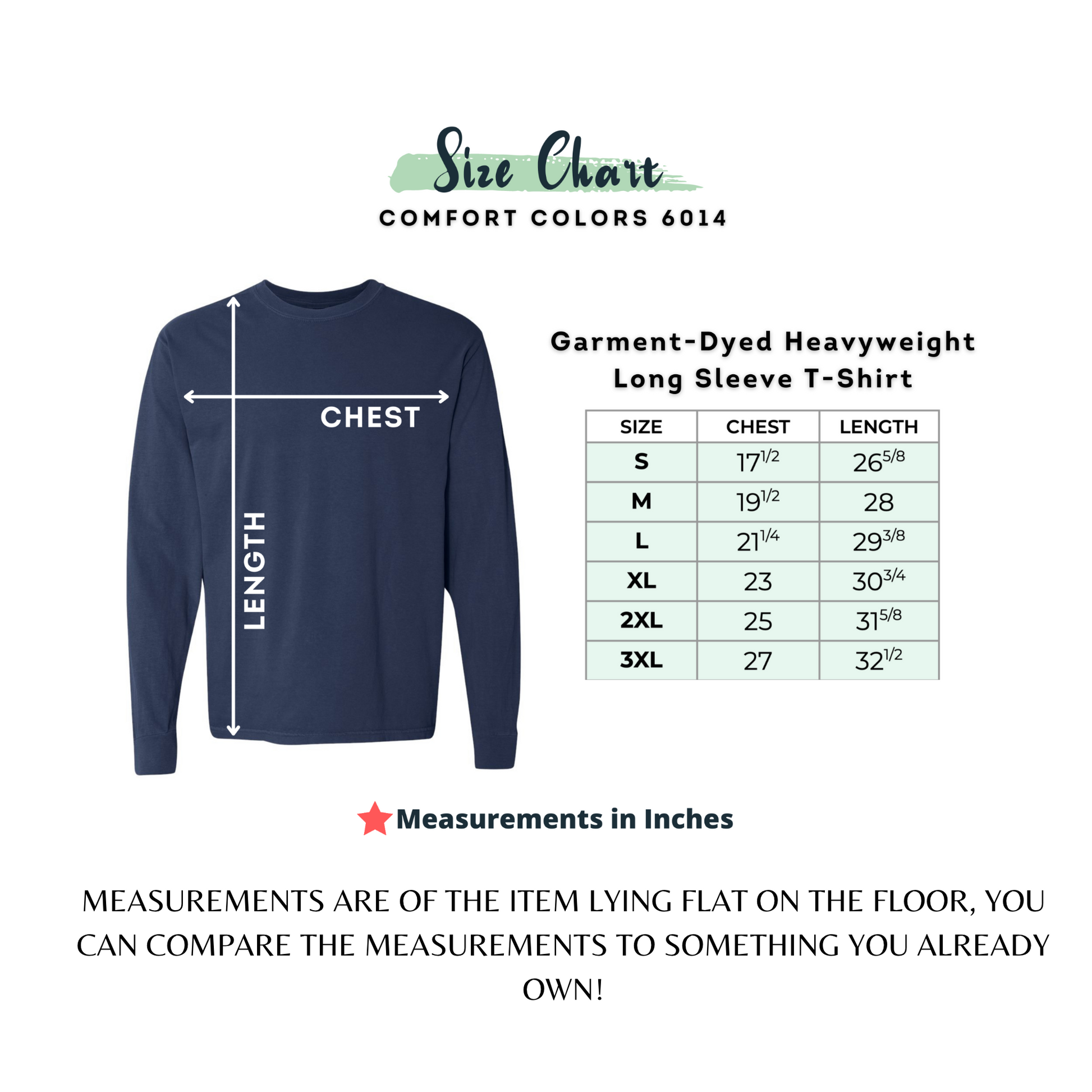 a long sleeved shirt with measurements for measurements