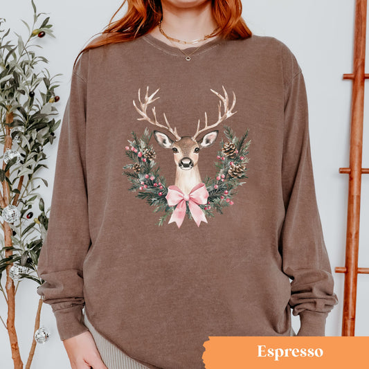 Reindeer Wreath Long Sleeve