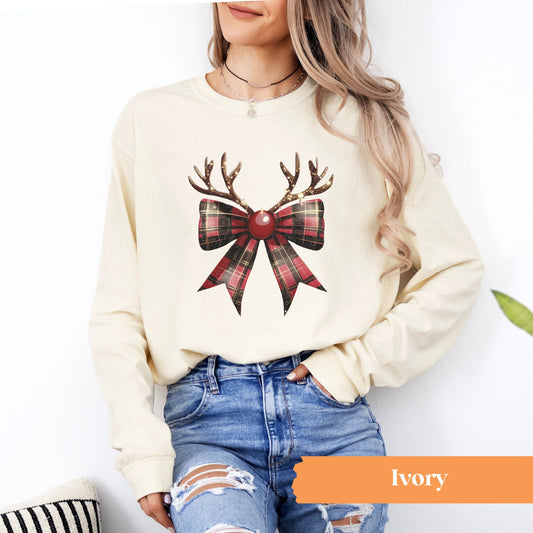 Reindeer Bow Long Sleeve