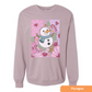 Floral Snowman Pink Sweatshirt