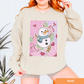 Floral Snowman Pink Sweatshirt