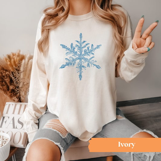 Snowflake Long Sleeve (Blue)