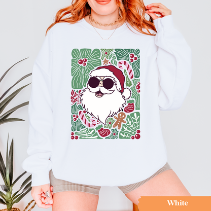 Floral Santa Green Sweatshirt