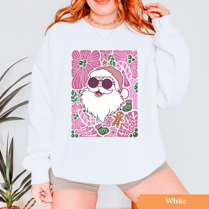 Floral Santa Pink Sweatshirt