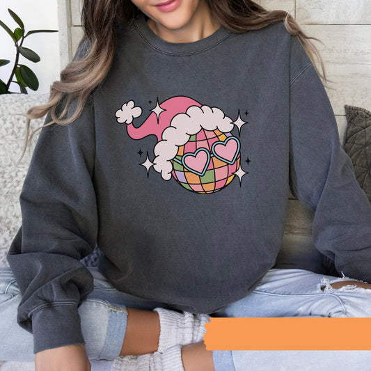 Disco Ball Santa Crewneck Sweatshirt