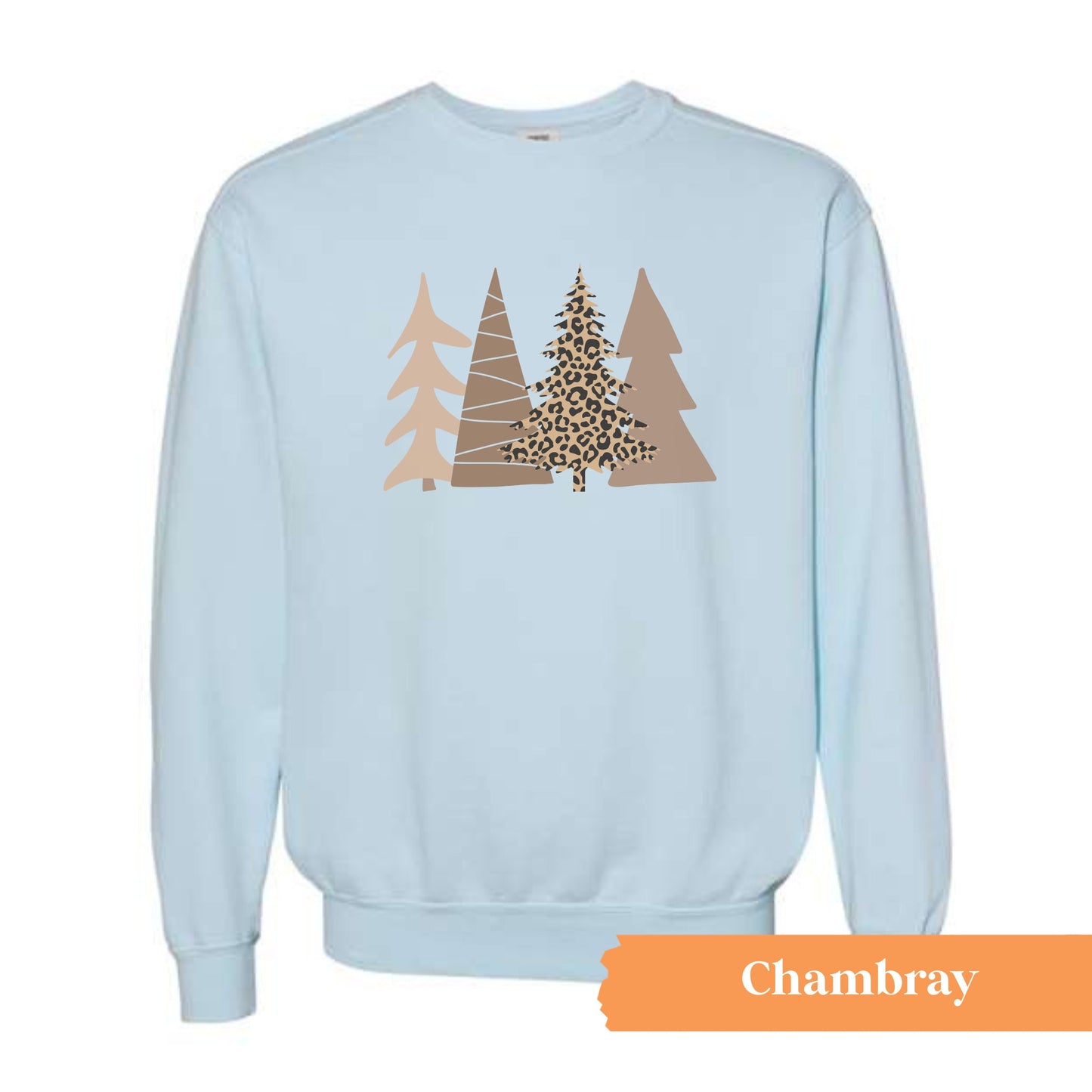 Leopard Christmas Trees Crewneck Sweatshirt