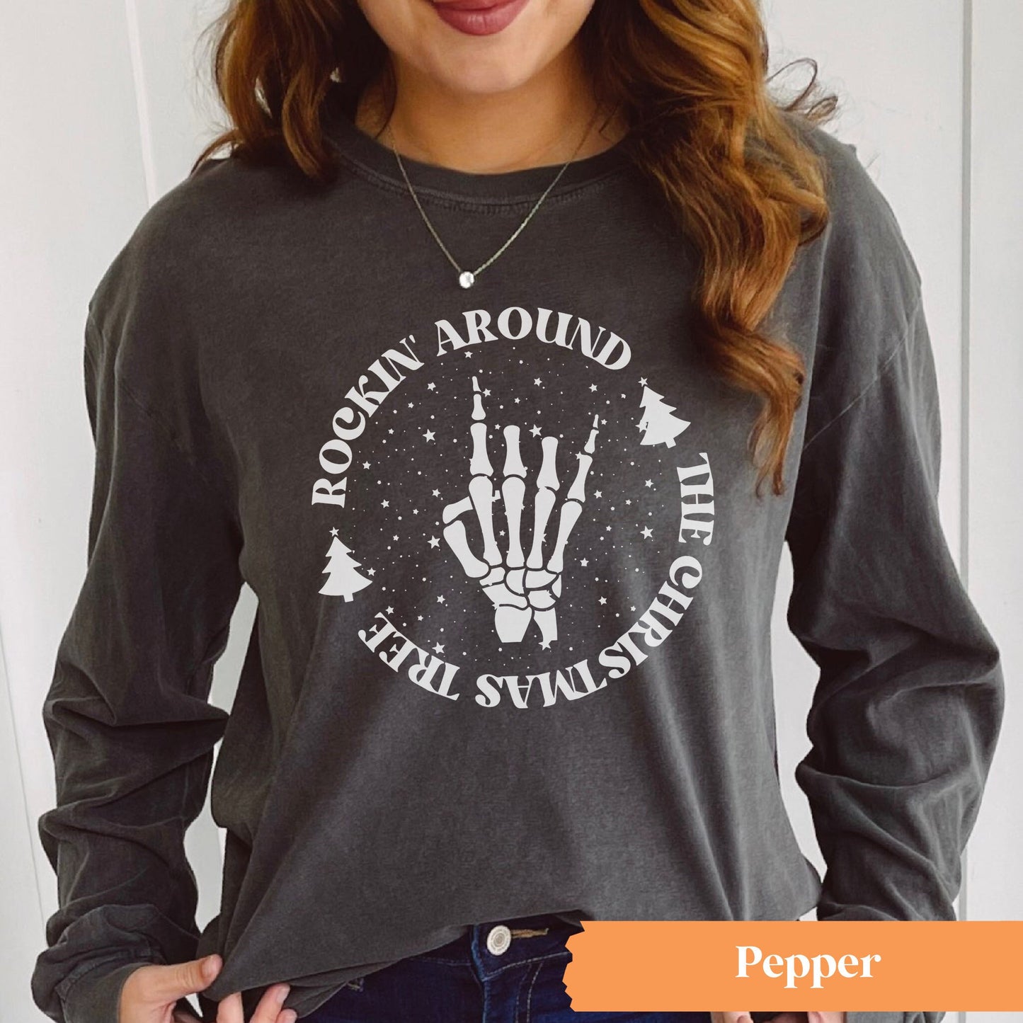 Rockin Around the Christmas Tree Skeleton Long Sleeve
